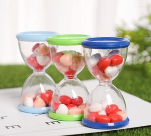 Emballage cadeau créatif horloge de sable boîtes à bonbons en plastique sablier mariage et boîte de faveur de fête en gros