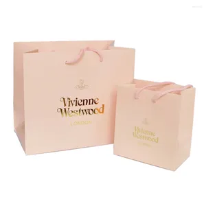 Emballage cadeau Sac en papier de luxe personnalisé avec poignée de ruban Sacs macoatés Événement Noël Emballage minuscule pour la boîte de boutique de mariage