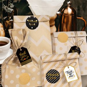 Emballage cadeau Dot Striped Kraft Paper Bag Vintage Creativity Merci Sac cadeau Party Baking Wrapping Paper Bulk Clues Wrapping Paper Birthday 230316