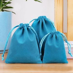 Enveloppe-cadeau Sacs à crampons en velours Sac de rangement en tissu doux de mariée Bracelet Bracelet Bijoux d'emballage Pouche en gros