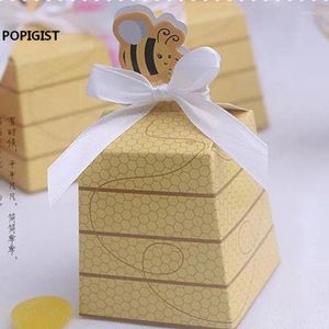 Enveloppe cadeau enveloppe européenne de style abeille jaune Favors Boîtes de bonbons