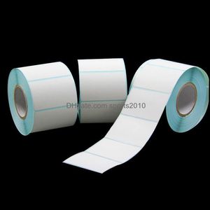 Gift Wrap Event festive Fipices Fournitures Home Garden 1000pcs / Roll 2x1cm Small White Self Adhesive Paper Tag Label Sticker Single Row Su