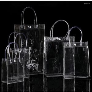 Gift Wrap Express Free 100pcs / lot Sacs en plastique PVC avec poignées Party de sac à main