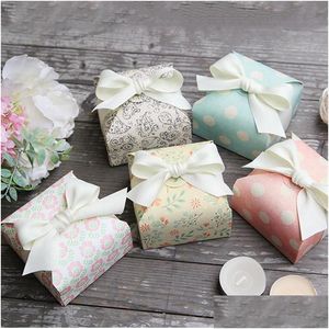 Emballage cadeau Faveur Candy Box Sac New Craft Paper Shape Boxes Pie Party Bags Eco Friendly Kraft Ct0113 Drop Delivery Home Garden Dhegm