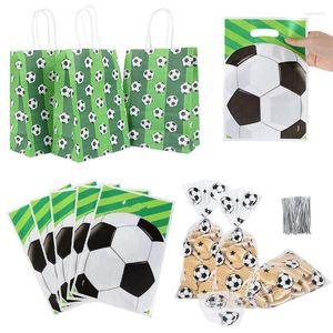 Bolsas de fiesta de fútbol de regalo Bolsa de fiesta para niños Baby Shower Invitados Bolsas de papel de regalos Suministros de decoración de dibujos animados