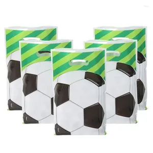 Gift Wrap Football Theme Party Favors Bags Candy Socs Soccer Emballage Treat Bag Boy Kids Birthday Supplies 10 PCS