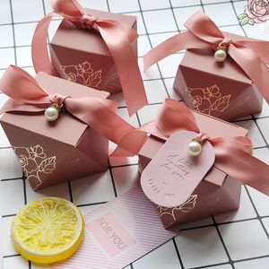 Envoltura de regalo Caja de regalo Papel de diamante Cajas de dulces Embalaje de chocolate Baby Shower Bolsas rosadas Fiesta de cumpleaños Favores de boda Decoración para invitados 230829