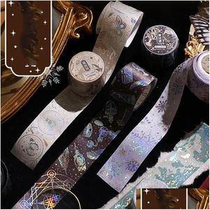 Cadeau cadeau Emballage cadeau Starry Universe Snow Feuille d'or Washi Tape 30 mm de large Masquage japonais pour Scrapbook Journal Planner Arts Crafts Hom Dhgwb