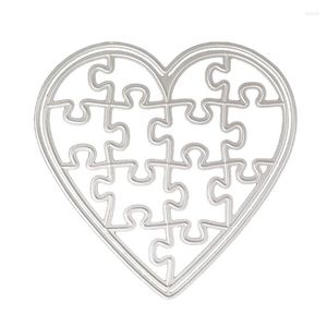 Envoltura de regalo Corazón Puzzle Troqueles de corte de metal Plantilla DIY Scrapbooking Tarjeta de papel Plantilla Molde Estampado Decoración artesanal