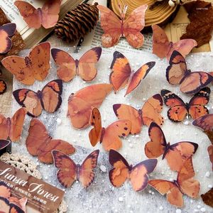 Envoltura de regalo jianqi 45 pcs planta de flores de mariposa 3D Diario decorativo álbum de recortes de basura