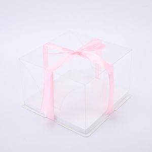 Confezioni regalo KCCB White Cake Box Wedding Birthday Party Pet Square Packaging Scatole alte trasparenti