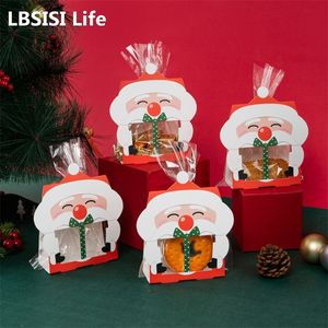 Emballage cadeau LBSISI Life 40pcs Père Noël Cookie Bag Paper Card Décoration pour Candy Nougat Gift Packaging Kids Xmas Year Party Favors 220913