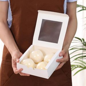 Papel de regalo ligero 3 uds utilidad DIY postre dulces cajas de papel blanco pastelería de larga duración para panadería