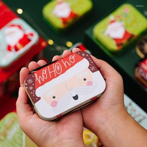 Envoltura de regalo Metal Candy Tin con mango Caja de Navidad Caja de galletas Fiesta para niños Cumpleaños Dropship