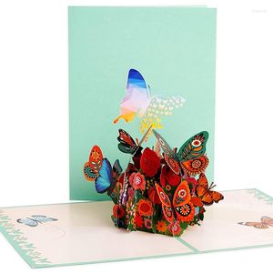 Cadeau Wrap MOHAMM 1 PC 3D Up Butterfly Carte de voeux Enveloppe Set pour femme femme fille fille amis souhaits de vacances