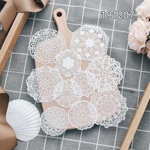 Emballage cadeau pas répéter motif circulaire dentelle blanche napperons/napperons pour fournitures de mariage Scrapbooking artisanat