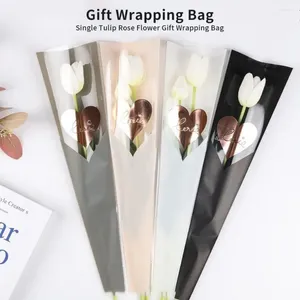 Envoltura de regalo Opp 30pcs/bolso excelente flor de floración liviana bolsa de empaquetado de un solo corazón suministros de San Valentín