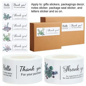 Envoltura de regalo Decoración de embalaje Suministros de papelería para pequeñas empresas para su compra Etiquetas de sellado con estampado floral Pegatinas de agradecimiento