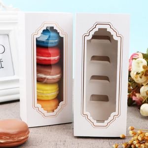 Gift Paper Paper Macaron Box Cake avec fenêtre Emballage Macaron Dessert Transparent Packaging BoxesGift