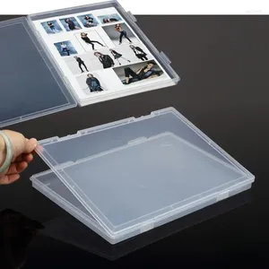 Envoltura de regalo Caja de archivo A4 portátil Caja de proyecto Plástico transparente 12 x 8,8 pulgadas para organizador de letras de escritorio de oficina al por mayor