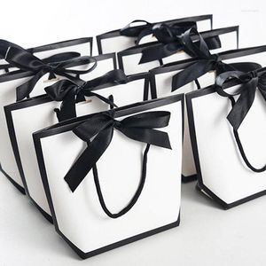 Emballage cadeau Portable carte blanche sacs en papier sac d'emballage multi-spécifications Shopping Simple pour le retour des invités de mariage