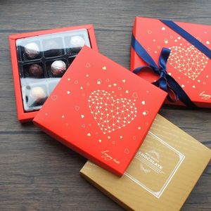 Enveloppe cadeau jaune rouge 5 coffret en papier à bonbon au chocolat avec en plastique Bottand Valentine Christmas Birthday Fête Cadeaux de bricolage Emballage
