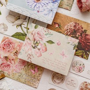 Emballage cadeau Style rétro enveloppe ensemble fleur lettres expéditeurs lettre Invitation de mariage cartes postales coréen papeterie fournitures de bureau