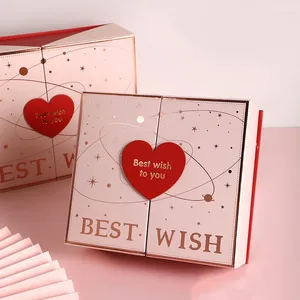 Emballage cadeau Romantique Coeur Rouge Cadeaux Boîtes Fête De Mariage Saint Valentin Emballage Cosmétiques Fournitures D'emballage S