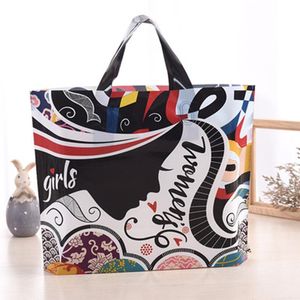 Emballage cadeau Shengrenze 50 pièces sac à provisions en plastique coloré avec poignée impression Boutique vêtements emballage