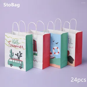 Enveloppe-cadeau Sacs en papier stobag emballage cadeaux biscuits desserts snack de bonbons pour baby shower anniversaire souvenirs Supplies décoratives en gros