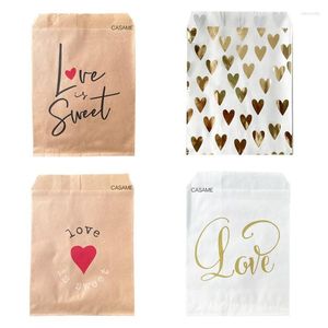 Gift Wrap Style Love Is Sweet Wedding Candy Sac Party Favor Paper Sacs Coeur Carth Imprimé Craft Bakery Saint Valentin