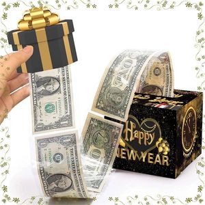 Bueca de dinero de regalos Sorpresa Caja de dinero por año.Cumpleaños.Fiesta de San Valentín en efectivo en el lindo pastel de cumpleaños rosa para niños