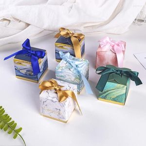 Emballage cadeau thème faveurs de mariage boîte à bonbons Souvenirs de bébé avec ruban papier chocolat beau pour sept Mode