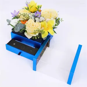 Envoltura de regalo transparente exhibición de flores de lujo control de luz LCD Video Box Box Music Replay