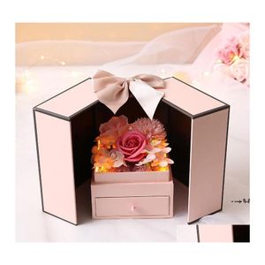 Emballage Cadeau Saint Valentin Boîte Créative Anniversaire Romantique Savon Fleur Bijoux Emballage Boîtes Cadeaux Souvenirs De Mariage Décor De Fête Drop Otfvj