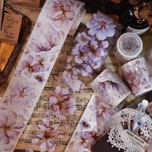 Emballage cadeau Vintage grand pétale balançoire fond Floral Washi ruban pour animaux de compagnie pour la fabrication de cartes bricolage Scrapbooking Plan autocollant