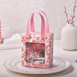 Emballage cadeau cadeaux de mariage pour invités boîte à bonbons sens avancé fleurs de cerisier fournitures d'emballage visuel Portable 10 pièces