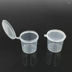 Venta completa de regalos 1 oz Portion de plástico desechable taza de condimento salsa saliendo bocadillo aderezo gelatina s recipientes cajas de embalaje