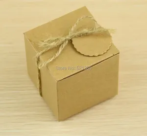 Envoltura de regalo al por mayor 3000 unids / lote Papel Kraft Caja de dulces de boda Favor Fiesta Bolsa de chocolate Cajas de pastel de cumpleaños
