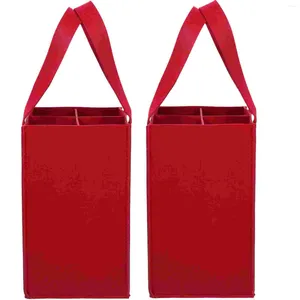 Emballage cadeau Winebottle Tote Carriergift Beer Champagne Carryingholiday Storage Party Emballage rouge Emballage Bouteilles isolées en feutre divisé