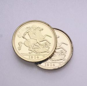 Cadeaux mélange 10 pièces/lot 1963 souverain britannique George y Reino Unido Isabel II moneda Soberano + 1914 britannique George Gold Coin.cx