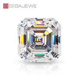 GIGAJEWE blanc D couleur Asscher coupe VVS1 diamant moissanite 0.5-7ct pour la fabrication de bijoux coupe manuelle