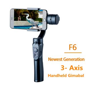 Gimbal F6 3 eje USB Cargo Registro de video Soporte Dirección universal Ajustable Cámara de gimbal Estabilizador de teléfonos inteligentes PK H4