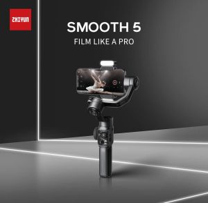 Cardan ZHIYUN Smooth 5 stabilisateur de cardan 3 axes officiel pour IPhone X 8 Gopro Hero 5 SJCAM SJ7 Xiaomi Yi caméra d'action 4k