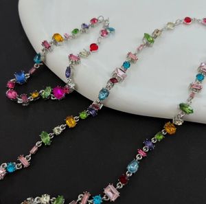 Fille coloré cristal Zircon colliers femmes luxueux haut collier chaîne collier claviculaire accessoires cadeaux de fête de mariage