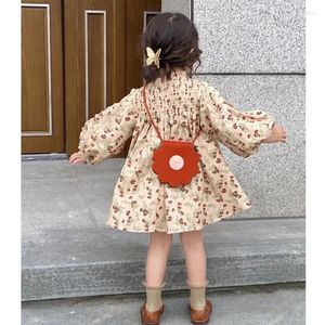 Robes de fille 2024 Robe De Mode Coréenne Pour Bébé Filles Enfants Imprimé Floral Décontracté Lâche Infantile Mignon Streetwear Enfants Robe