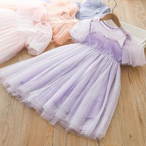 Robes de fille 2024 robe de filles d'été brillant ciel étoilé ciel romantique petite princesse robe