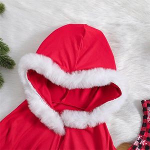 Vestidos de niña 2 uds. Trajes de Navidad de Halloween para bebé estampado con capucha capa sin mangas vestido de tutú disfraz de Cosplay para niños pequeños