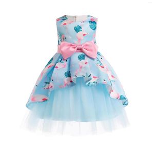 Fille Robes Bébé Enfants Fleur Joli Anniversaire Enfants Vêtements Enfant En Bas Âge De Mariage Princesse Robe Eveving Party Costume Vêtements Avec Arc