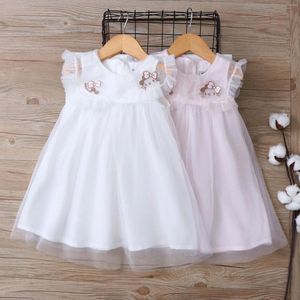 Robes de fille Cartoon broderie Mesh Girls Dress Summer Premium Children's Princess 2024 Style